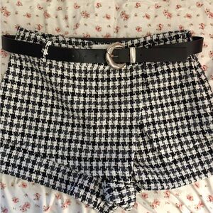 Zara Black and White High Waist Shorts